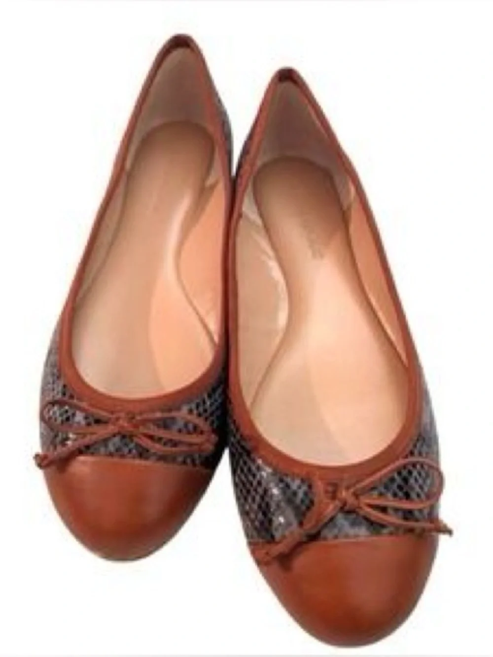 Banana Republic Leather Snakeskin Print Ballet Flats 9